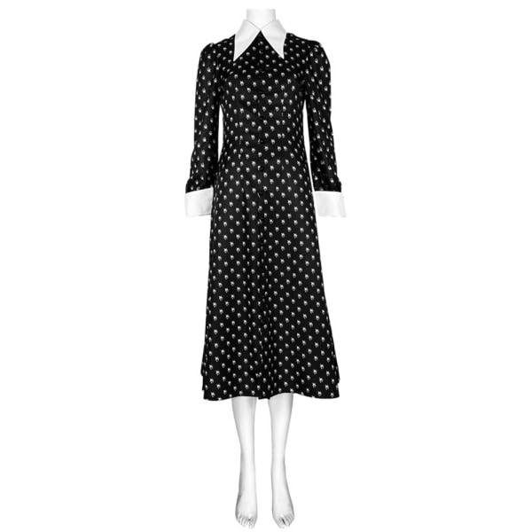 Polka Dot Kjole av Wednesday Gothic Cosplay Kvinner Jenter whole set 140