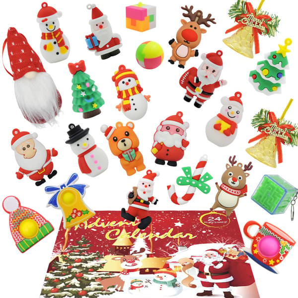 Jul adventskalender hengende pynt til tredekorasjon RED