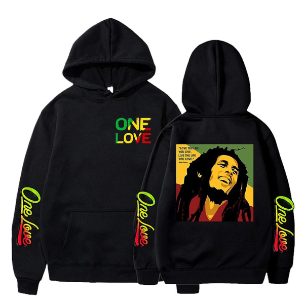 Rapper Bob Marley Hoodie Män Mode Kappa Pojke Luvtröja Kid Hip Hop Dam Svettningar Legend Reggae One Love Hoody Gothic Herrkläder XL 2DF5122407-black