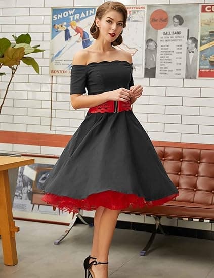 50'er underskørt Rockabilly kjole Crinoline Tutu til kvinder - Red S