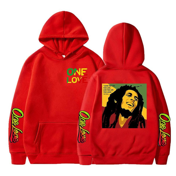 Rapper Bob Marley Hoodie Män Mode Kappa Pojke Luvtröja Kid Hip Hop Dam Svettningar Legend Reggae One Love Hoody Gothic Herrkläder XXXL 2DF5122407-red