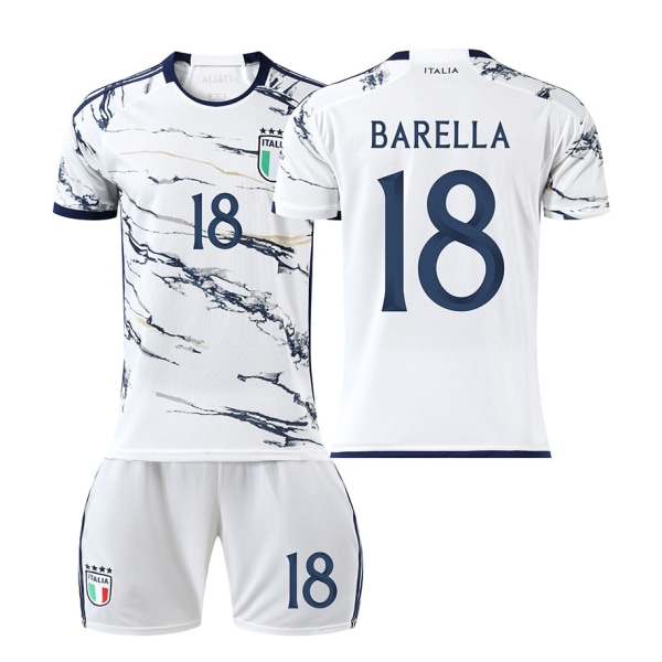 23 Europacup Italien borta fotbollströja NR. 18 Barella tröja #16