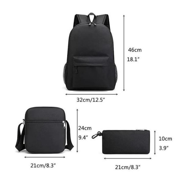Trendig Cr7 3-delad ryggsäck Mochila studentkapacitet