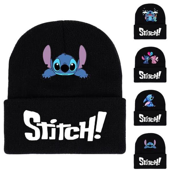 Unisex Lilo Stitch Kid Tecknad Stickad Mössa Cap B