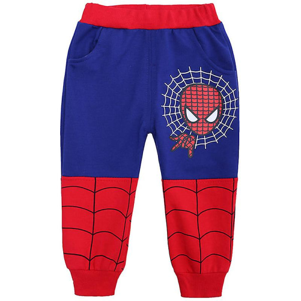 Barn Gutter Spiderman Treningsdress Hettesett Glidelås Genser Genser Bukser Antrekk V Blue 12-24 Months