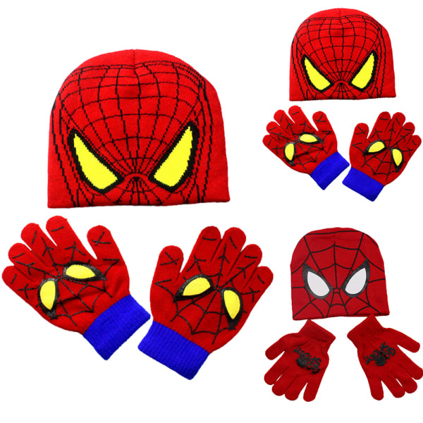 Halloween Boys SpiderMan stickad mössa & handskar Cosplay 2