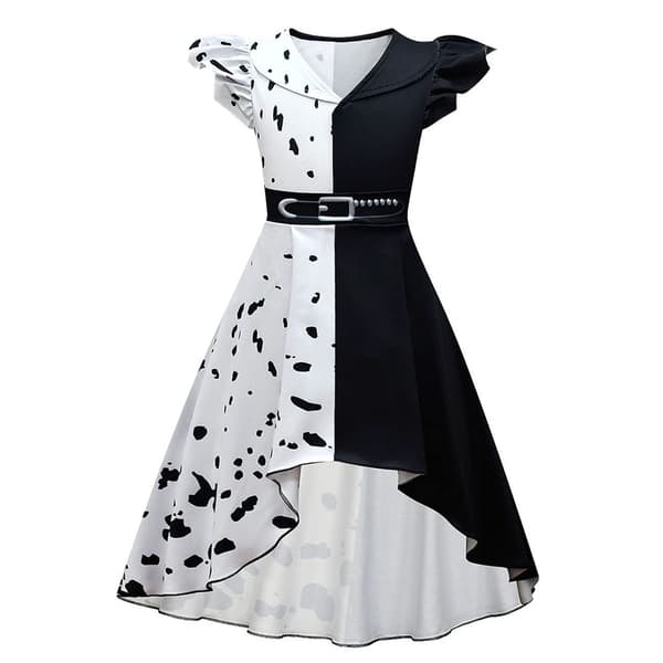 Barn Cruella Deville kostym Halloween Carnival Cosplay Custom M