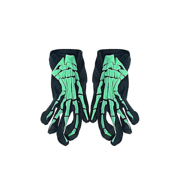 1 par Halloween-hansker Myke unisex pustende hansker for ytelse cosplay V Green 1pairs