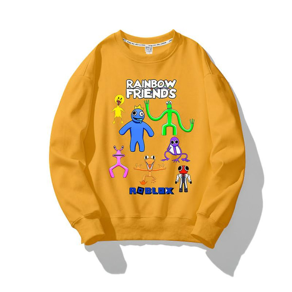 Roblox Rainbow Friends Pullover Lämmin paita Rainbow Friends Painettu vaatteet Lapset Pullover Keltainen W 130cm