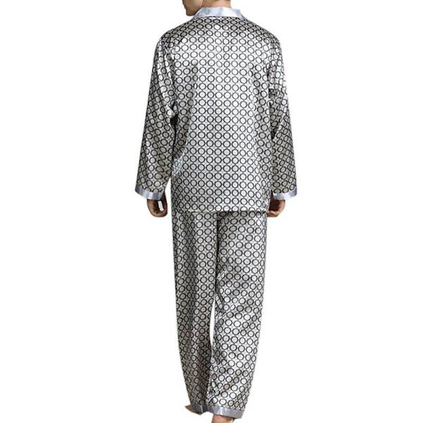 Herr Pyjamas Set T-shirt Lounge Bottoms Byxor Nattkläder kostym Pjs Silver XL