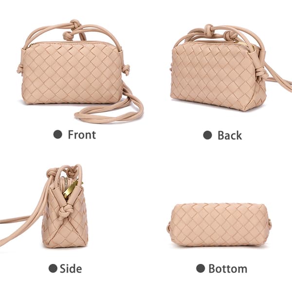 Crossbody-väska för kvinnor PU-flätad SILVER Silver