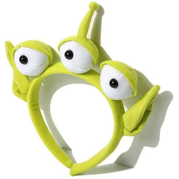 Toy Story Alien Grønt pandebånd Øjenglob Monster Plys Tøj Tilbehør Cosplay Strækbar Plysset Hår Tilbehør Voksen Unisex V