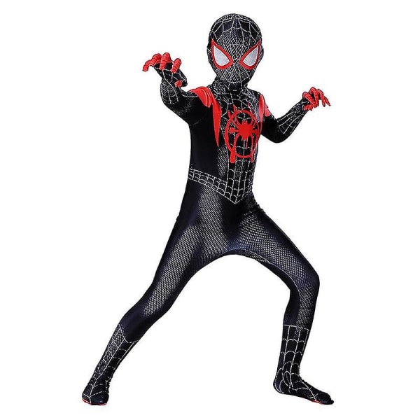 Spiderman Cosplay Superhjältedräkt Barn Vuxen Bodysuit-g 170 Adults (160-170cm) Miles Morales 140 Kids (130-140cm)