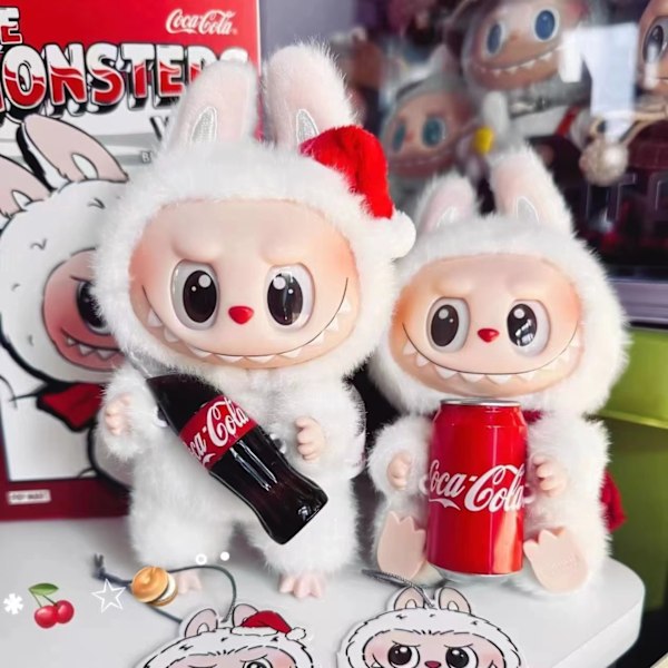 The Monsters Spændende Macaron Plysdukker Figurlegetøj Blind Boxes Autentiske POPMART The Monsters Labubu Coca-Cola Plys Blind Box