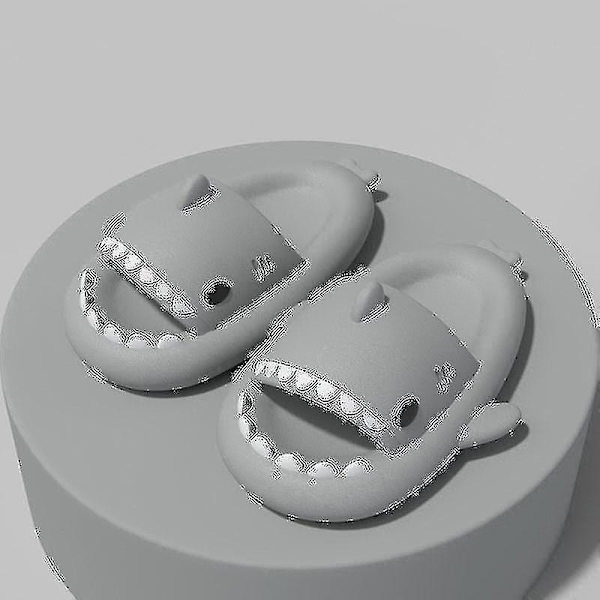Shark Tofflor Halkfria dusch Badrumstofflor Mjuka sommarsandaler för flickor och pojkar New_h Xianning grey 38 39
