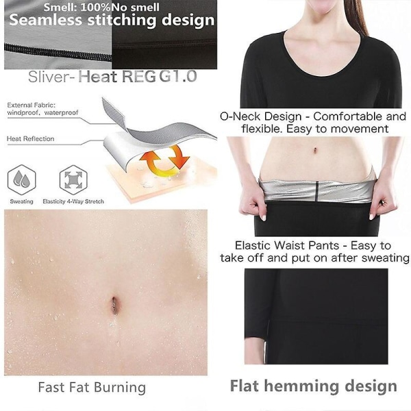 Kvinnor sömlösa bastudräkter Body Shaper Fitness Set - Pants L