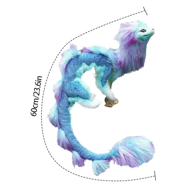 50 cm Blå Sisu Drage Plysjlegetøj Raya og den sidste drage Legetøj Bløde bamser Kawaii Dukker Fødselsdagsgaven Den Sidste Drage