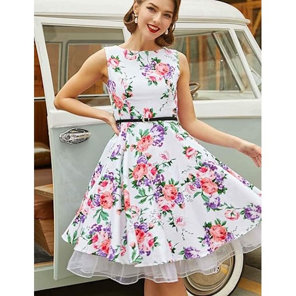 50-luvun alushame Rockabilly-mekko Crinoline Tutu naisille - White M