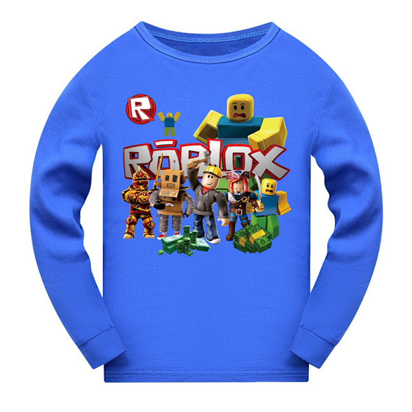 Roblox Game långärmad pyjamas set barn pjs nattkläder fans present mörkblå Dark Blue Dark Blue 140 cm