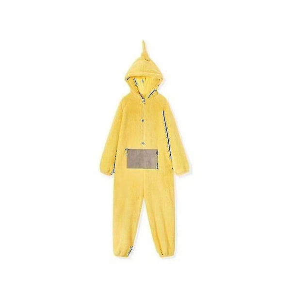 Anime Teletubbies Kostym Vuxen jul Pyjamas Sovkläder Jumpsuit Yellow M