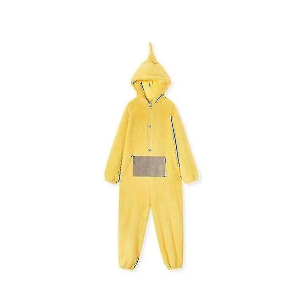 Anime Teletubbies Kostym Vuxen jul Pyjamas Sovkläder Jumpsuit Yellow XL
