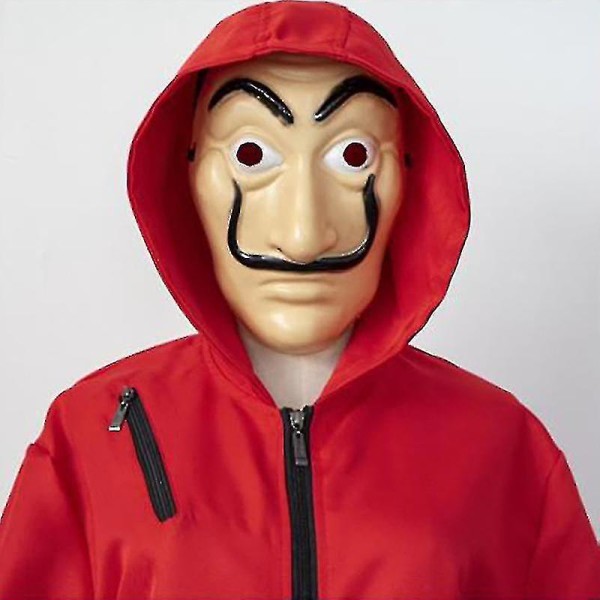 Halloween Cosplay La Casa De Papel kostyme med maske V 3XL