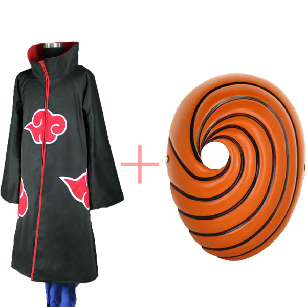 Robe Kappa Coat Anime Cosplay Kostym Halloween without mask X with mask XL