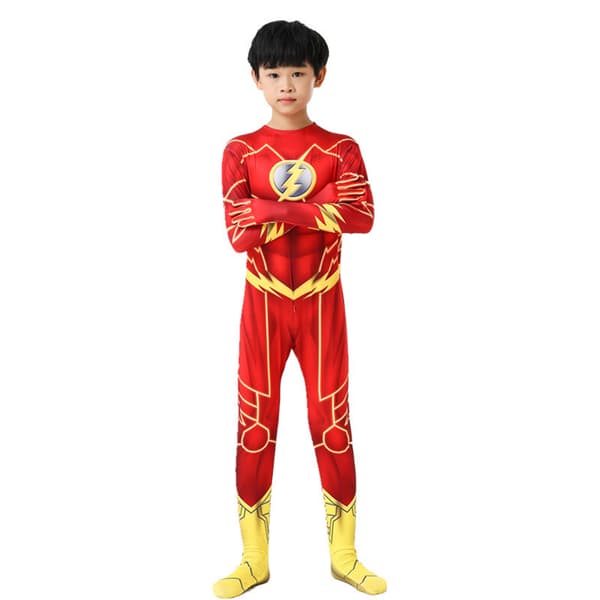 SuperhelteThe Flash Cosplay kostume til børn Halloween W size-100