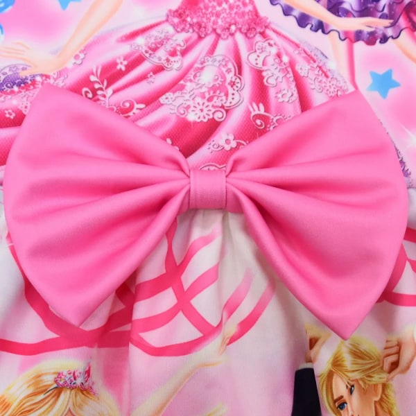 Rosa Barbie Princess Cosplay Kostym Klänning För Barn Flickor 9337 140