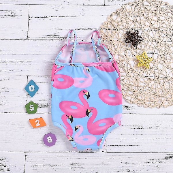 Lasten uimapuku Triangel Suspender Romper Summer Flamingo Print W 110