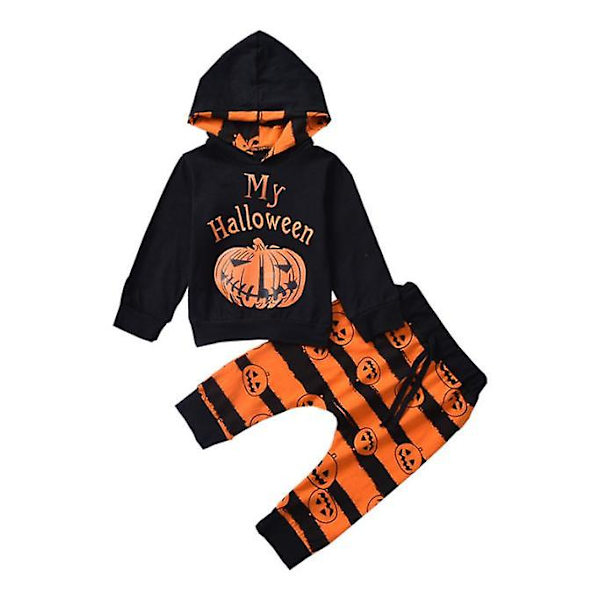 Barn Gutter Halloween Klær Sett W black orange M