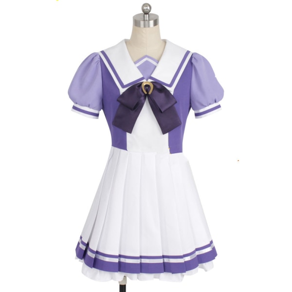 Jockey tjej cos kläder Mejiro McQueen cosplay uniform kvinnlig Tereson Academy uniform anime prestanda uniform short sleeves XL