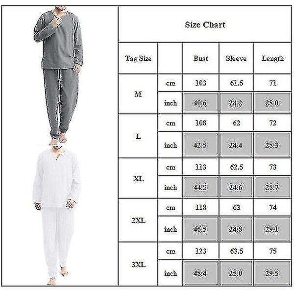 1 setti Herra löysät yövaatteet Pyjamat Yöasut Pitkähihaiset paidat ja housut C V XL