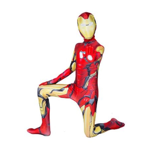 Barns Spider-Man Iron Man kostym Cosplay Jumpsuit Panther 130cm V iron Man 110cm