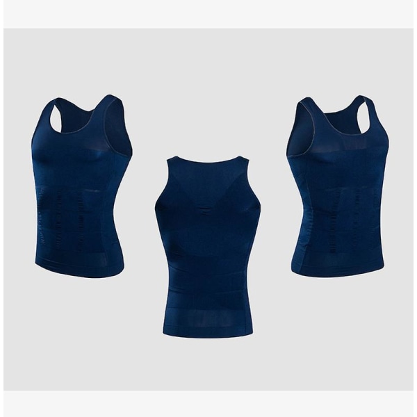 Herr Body Shaping Sweat Bastu Stretch Age Control Body Underkläder Tight Shapewear Blue M