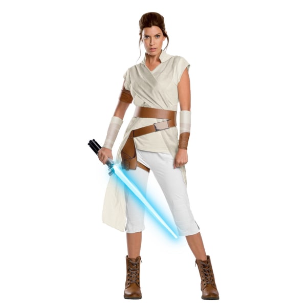Star Wars Dam/Dam Deluxe Rey Kostyme Hvit V White S