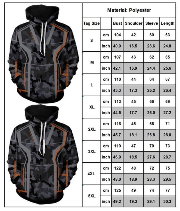 Avengers 4 Tony Cosplay Pullover Hoodie V camouflage 2XL