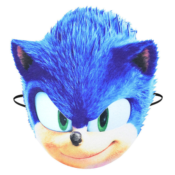 Sonic The Hedgehog Cosplay kostume tøj til børn, drenge, piger - Jumpsuit + Mask + Handskar 9-10 år = EU 134-140