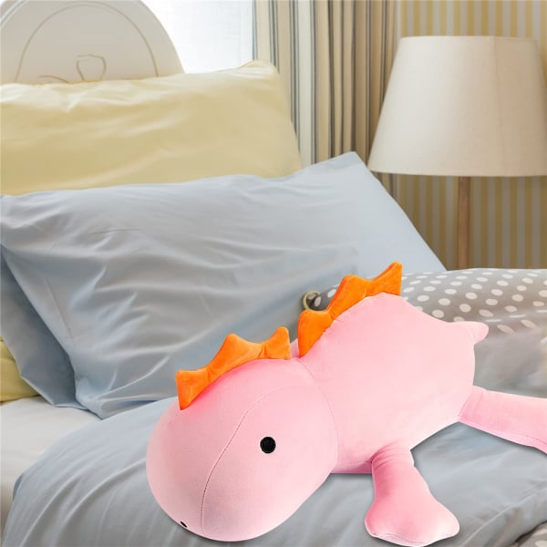 Dinosaur plys bamse vægtet plys legetøj kastepude pink 45cm