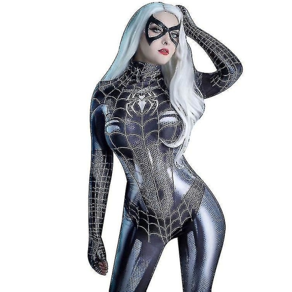 Halloween Spiderman Cosplay Bodysuit naisille black 2XL