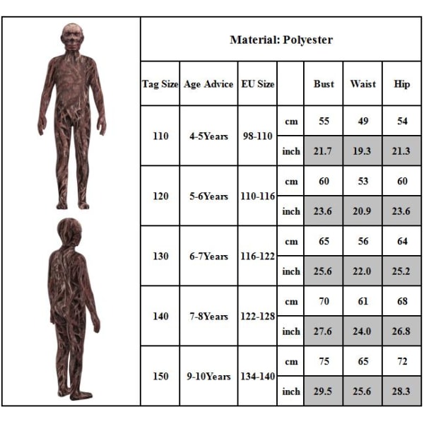 Stranger Things 4 Vecna Cosplay Tøj Halloween Jumpsuit 140Y V 110Y