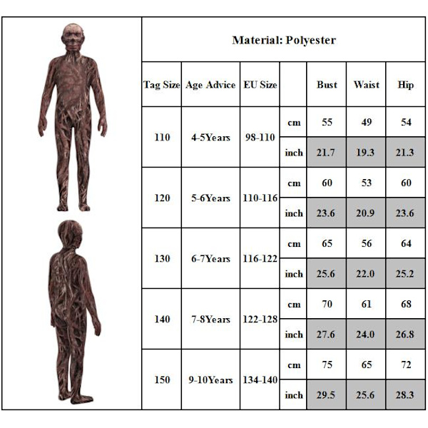 Stranger Things 4 Vecna Cosplay Tøj Halloween Jumpsuit 140Y V 150Y