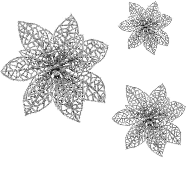 36 stk. juleblomster Glitter kunstige juleblomster,