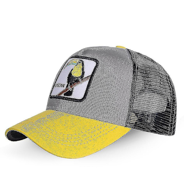 Mænd Kvinder Dyr Form Trucker Baseball Cap Mesh Hat Snapback Hip Hop Kepsar V Yellow Parrot