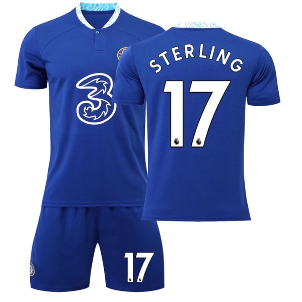 Chelsea tröja 22 23 fotbollströja NO.17 Sterling 18(100-110cm)