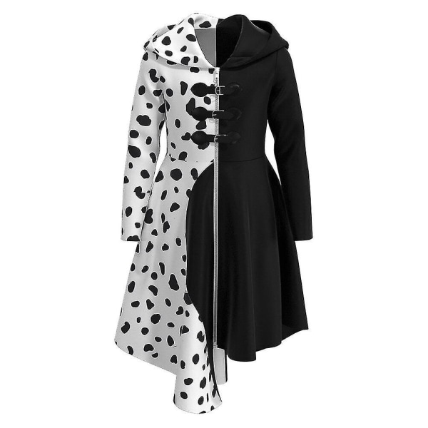 Cruella De Vil Cosplay Girls Kostymklänning Halloween Z X Kid 130
