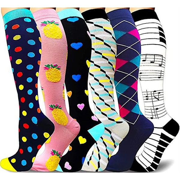 Kompressionsstrumpor För Dam & Herr Cirkulation 6 Par set8 V set8 L XL