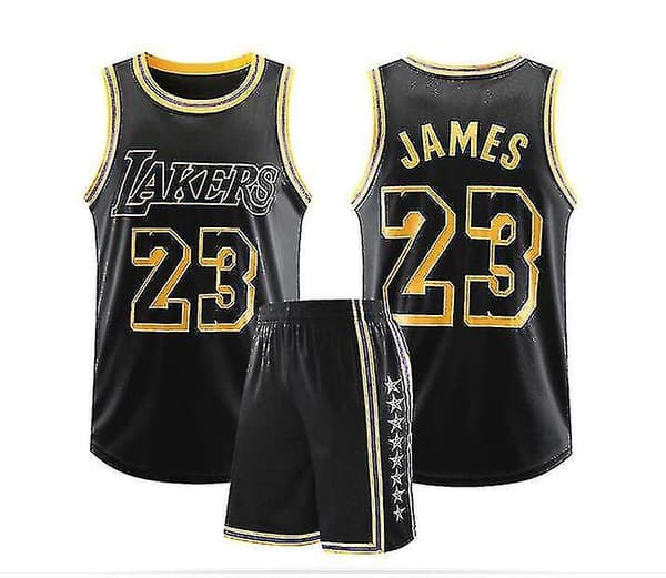 #23 Lebron James Baskettrøje Sæt Lakers Uniform W black 26