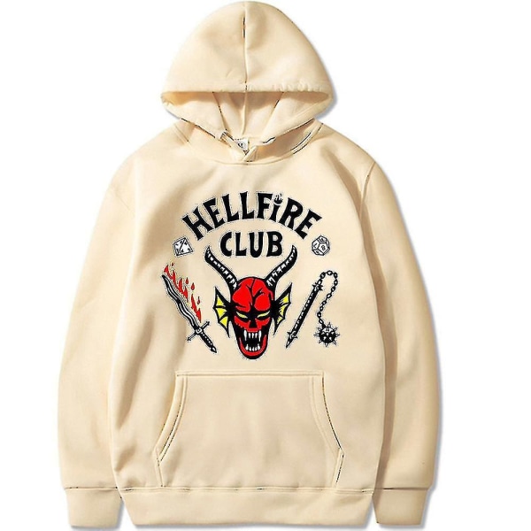 Things 4 The Hellfire Club Hoodie Halloween Kostume Hoodie Frakke Apricot XS