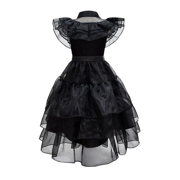 Onsdag Addams Kjole For Jenter Karneval Fest Cosplay Kostyme 160cm